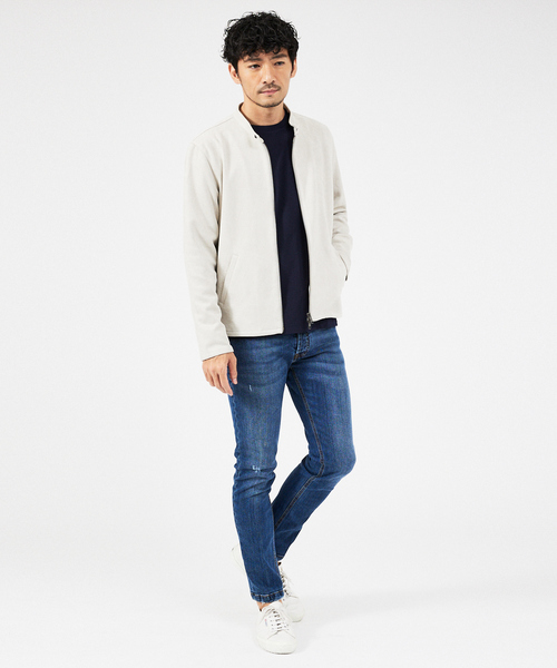 ABAHOUSE GRAY 革ジャン ライダース ネオレザー ポンチ