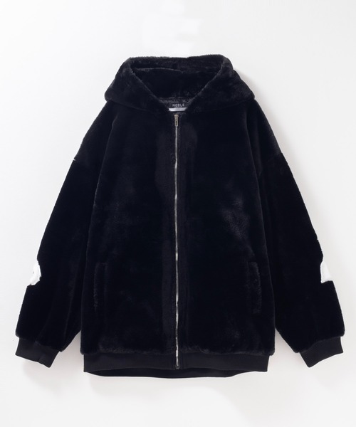 NOBLE PRODUCT コート ジャケット 「NOBLE PRODUCT」BIGロゴ ファー  
