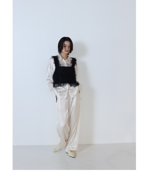 ブラウス シャツ 「セットアップ」CHIGNON ワッシャーサテンシャツ レディース CHIGNON ブラウス シャツ 「セットアップ」CHIGNON ワッシャー