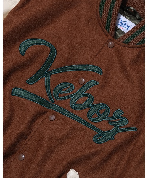 KEBOZ スタジャン MELTON ＆ LEATHER VARSITY JACKET メンズ