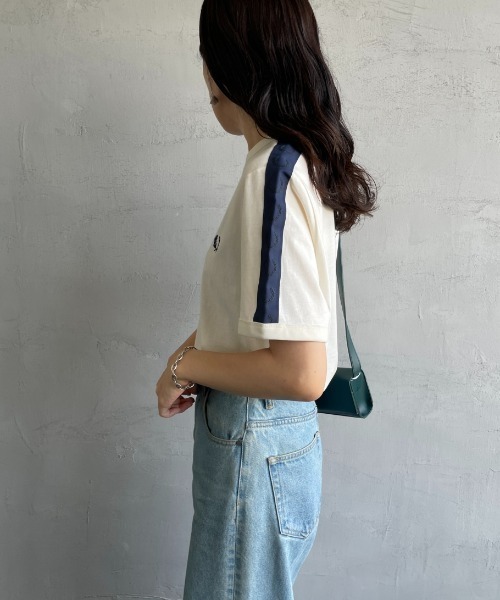 tシャツ 「FRED PERRY/フレッドペリー」 トラックテープ ショートスリーブリンガーTシャツ レディース メンズ FRED PERRY tシャツ 「FRED PERRY/フレッドペリー