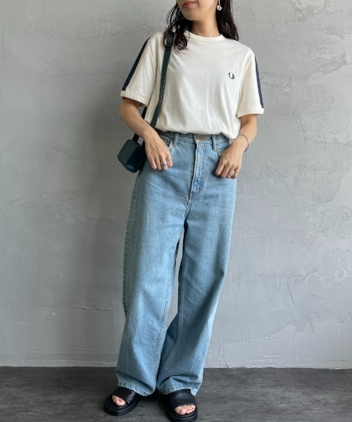 tシャツ 「FRED PERRY/フレッドペリー」 コントラストトラックテープ ショートスリーブリンガーTシャツ レディース メンズ FRED PERRY tシャツ 「FRED PERRY/フレッドペリー