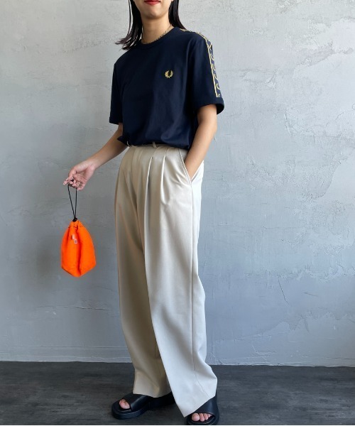 tシャツ 「FRED PERRY/フレッドペリー」 トラックテープ ショートスリーブリンガーTシャツ レディース メンズ FRED PERRY tシャツ 「FRED PERRY/フレッドペリー