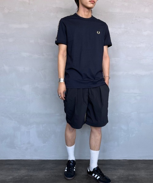 tシャツ 「FRED PERRY/フレッドペリー」 コントラストトラックテープ ショートスリーブリンガーTシャツ レディース メンズ FRED PERRY tシャツ 「FRED PERRY/フレッドペリー