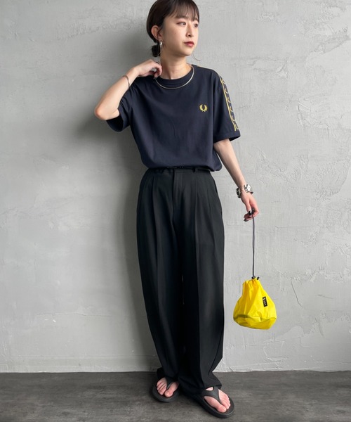 【FRED PERRY】ショルダー コントラスト ロゴ テープ Tシャツ ♪ cocochiya_fp-ringer-tee3