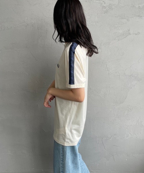 tシャツ 「FRED PERRY/フレッドペリー」 トラックテープ ショートスリーブリンガーTシャツ レディース メンズ FRED PERRY tシャツ 「FRED PERRY/フレッドペリー