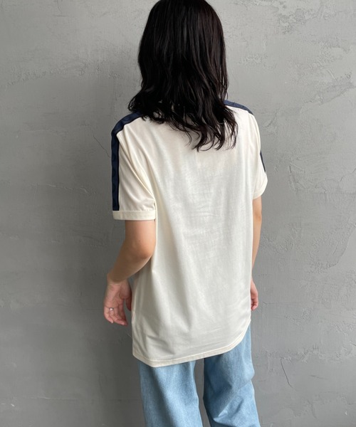 【FRED PERRY】ショルダー コントラスト ロゴ テープ Tシャツ ♪ セール】[FRED PERRY/フレッドペリー] コントラストトラック