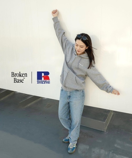 BROKEN BASE RUSSEL × Broken Base ジップパーカー RUSSELL × Broken Base Zip Hoodie – YZ