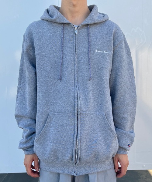 BROKEN BASE パーカー RUSSEL × Broken Base Zip Hoodie メンズ