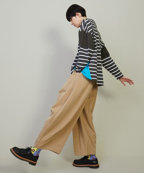 美品　フラボア　FRAPBOIS ウールライクパンツ タックワイドパンツ FRAPBOIS（フラボア） ワイドパンツ パンツ ウォークパンツ 2