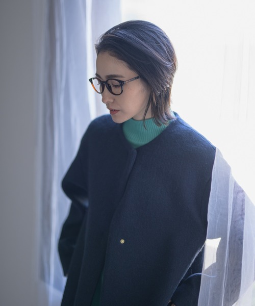 「KATHARINE ROSS」 ノーカラーコート MEDIUM ブラック レディース_画像7