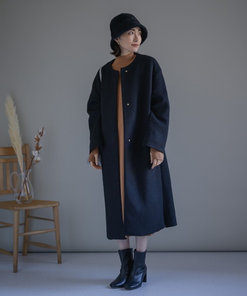 KATHARINE ROSS エシカルモッサミディコート　ブルー　ウール KATHARINE ROSS エシカルモッサミディコート ブルー ウール