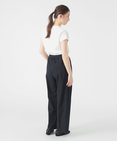 B：MING by BEAMS スラックス パンツ ダブル ウエスト