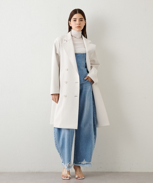 Whim Gazette ベージュ ロングコート サイズF whim gazette(ウィムガゼット) コート サイズF レディース美品