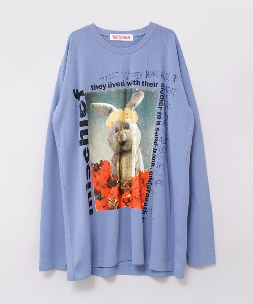 RNA（アールエヌエー） tシャツ M2387 フラワーラビットロングT