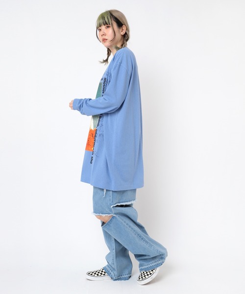 tシャツ M2387 フラワーラビットロングＴ レディース RNA tシャツ M2387 フラワーラビットロングT レディース