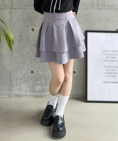 clear スカート ハイウエストフレアミニスカート「着回し力万能