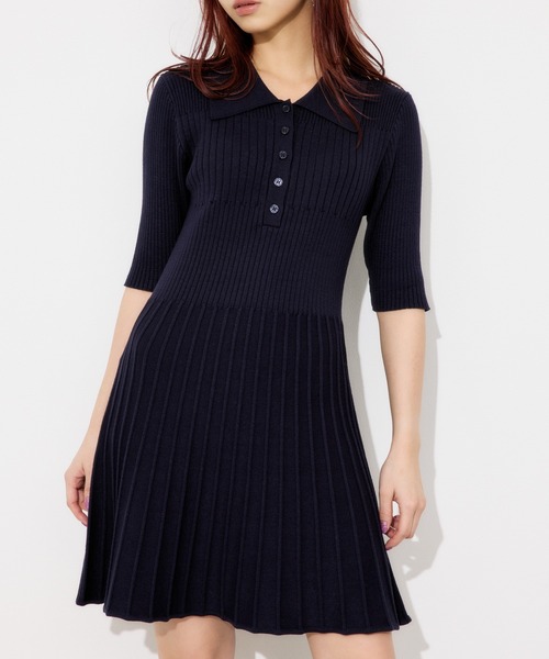 SLY ワンピース COLLARED PLEATS HG S/OP カラード プリーツ