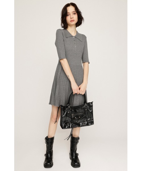 SLY ワンピース COLLARED PLEATS HG S/OP カラード プリーツ