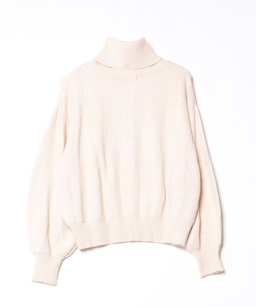 「BEAMS HEART」 タートルネックニット - ベージュ レディース_画像2