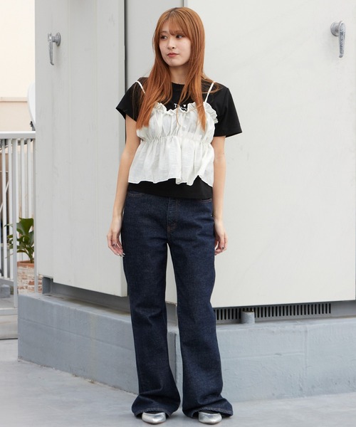 ROOP TOKYO tシャツ 半袖 2WAY ビスチェ付きトップス 夏物 夏服