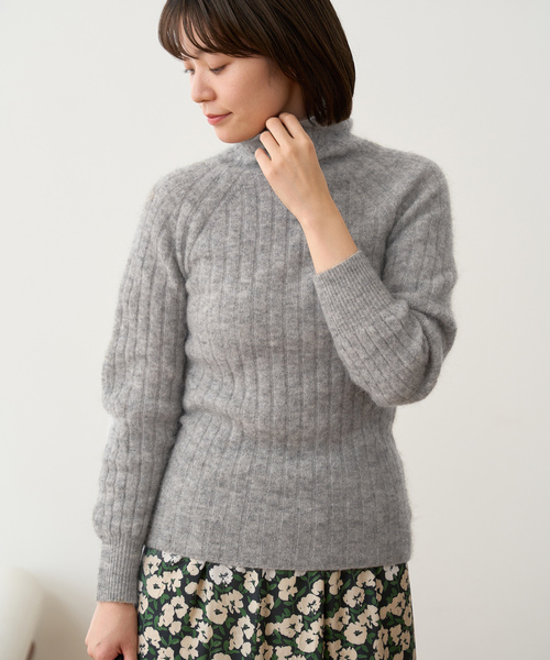 タートルネック ニット ラクーン イエナ IENA IENA（イエナ） タートルネックニット FREE チャコールグレー