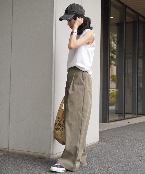 Deuxieme Classe EVERYDAY I LIKE ワイドパンツ EVERYDAY I LIKE. パンツ *コットンナイロンワイドパンツ