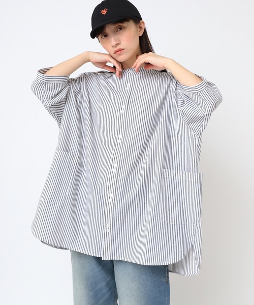 ブラウス シャツ B2878 アトリエチュニックハーフスリーブシャツ２ レディース