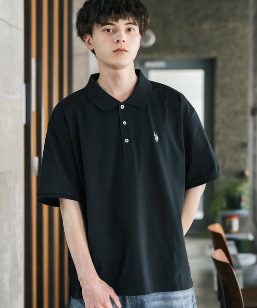 ◆U.S. POLO ◆ASSN. ブラックポロシャツ U.S. POLO ASSN. ワンポイントポロシャツ メンズ