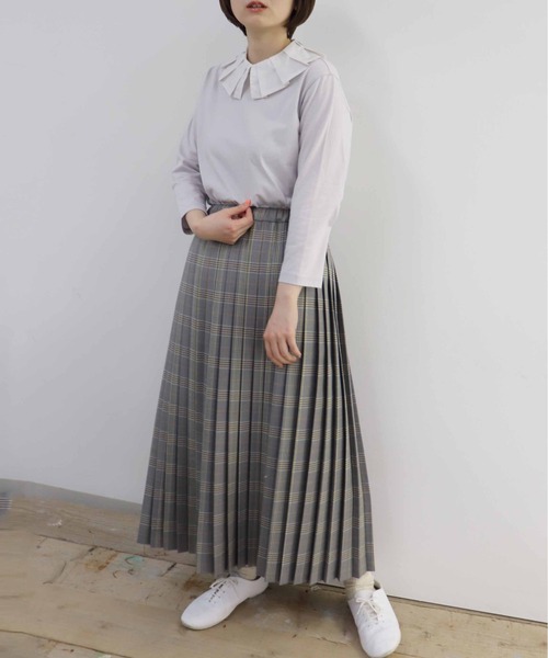 「haupia」 プリーツスカート MEDIUM グレー レディース_画像2