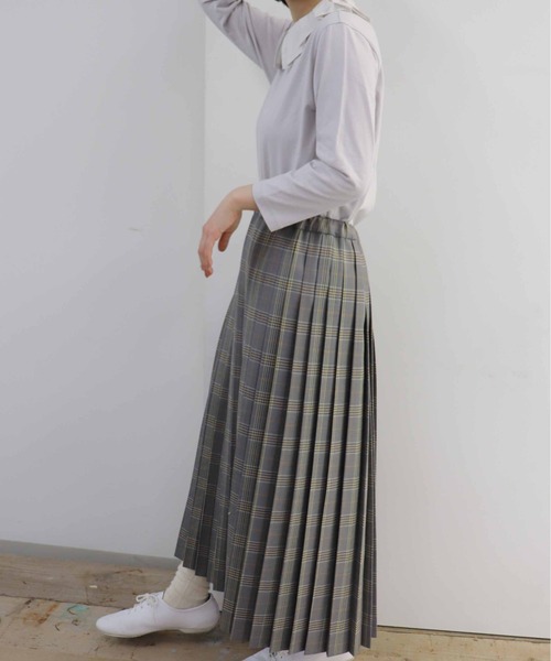 「haupia」 プリーツスカート MEDIUM グレー レディース_画像4