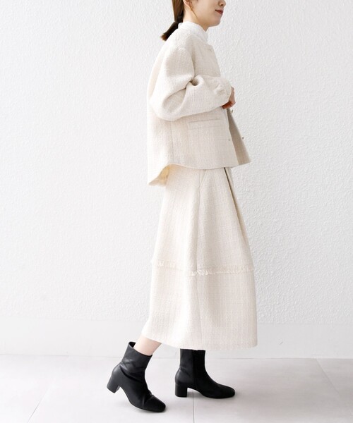 「SHIPS any」 ロングスカート 36 オフホワイト レディース_画像4