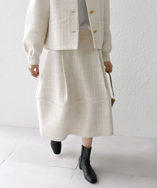 「SHIPS any」 ロングスカート 36 オフホワイト レディース_画像6