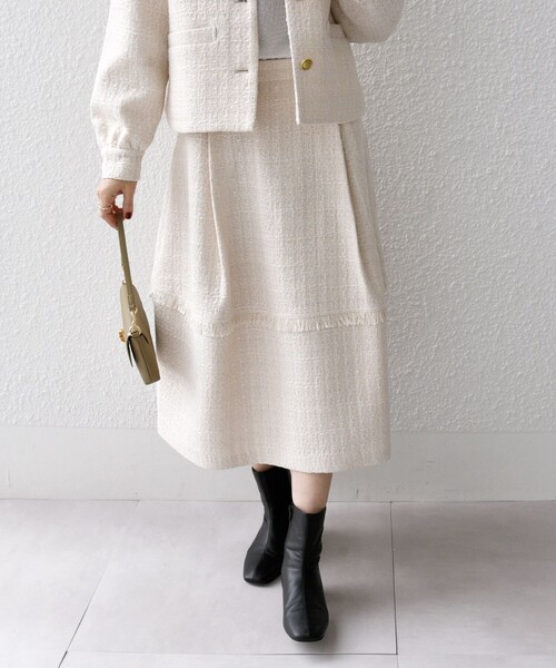 「SHIPS any」 ロングスカート 36 オフホワイト レディース_画像9