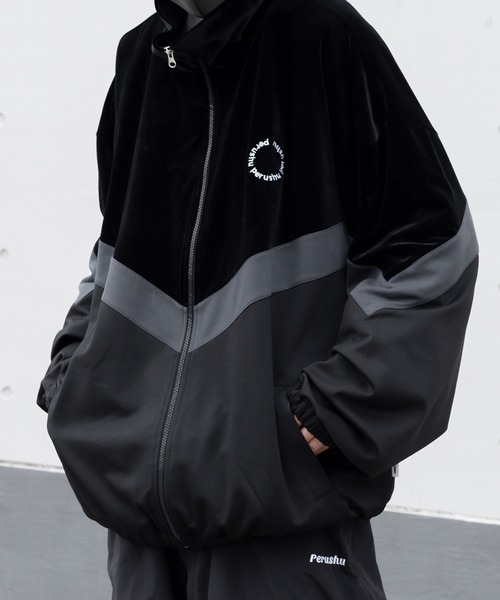 Perushu ジップアップブルゾン MEDIUM ブラウン メンズ : ZOZOTOWN