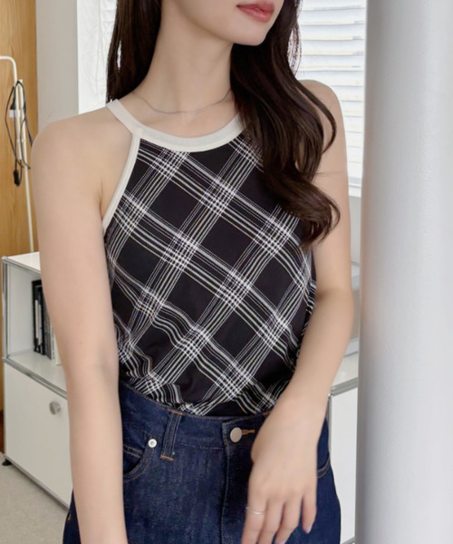 バーバリー アーカイブチェックトリムタンクトップ Beige Check Mesh T-shirt - kids atelier