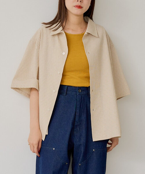 ブラウス シャツ 「WHIMSIC」ショートレングスチェックシャツ レディース メンズ WHIMSIC ブラウス シャツ 「WHIMSIC」ショートレングスチェック