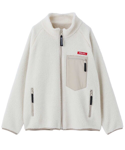 「MILKFED.」 ジップアップブルゾン SMALL ベージュ レディース_画像2