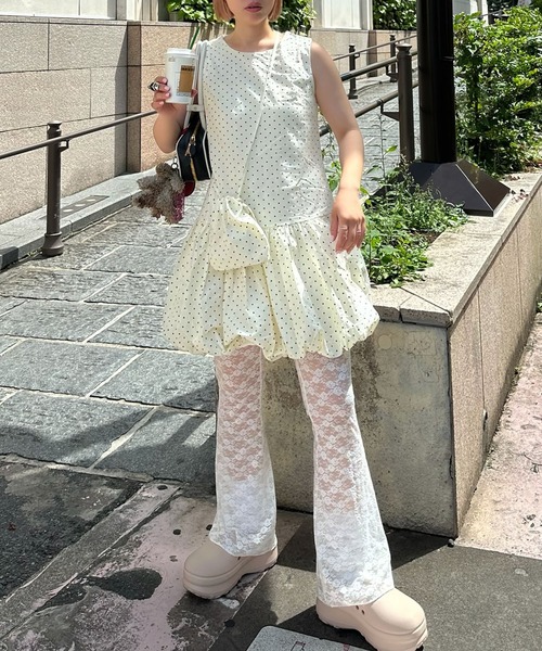 ワンピース littletomato Alley Tokyo ワンピース ミニポシェット付きドットワンピ