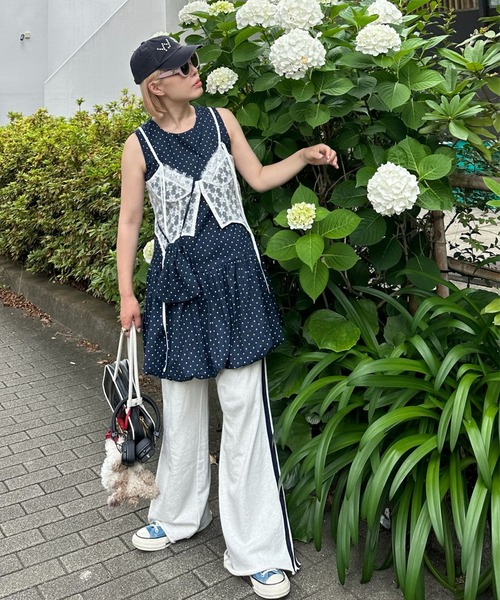 ワンピース littletomato Alley Tokyo ワンピース ミニポシェット付きドットワンピ
