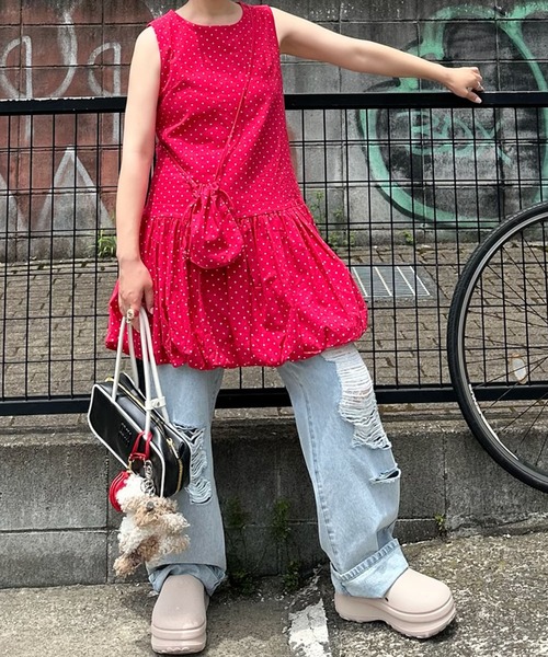 Alley Tokyo ワンピース ミニポシェット付きドットワンピ