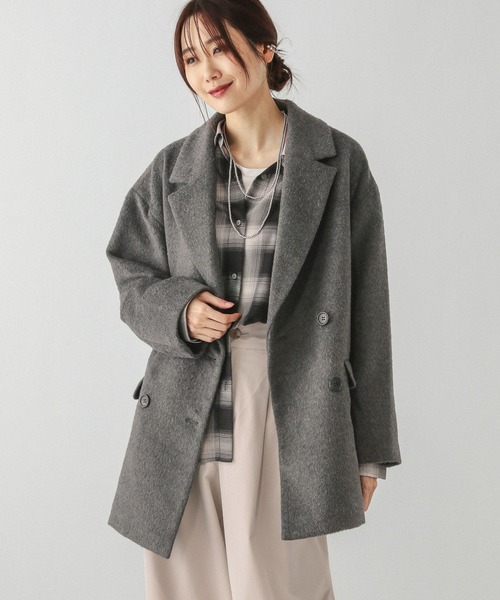 「GLOBAL WORK」 チェスターコート LARGE チャコール レディース_画像9