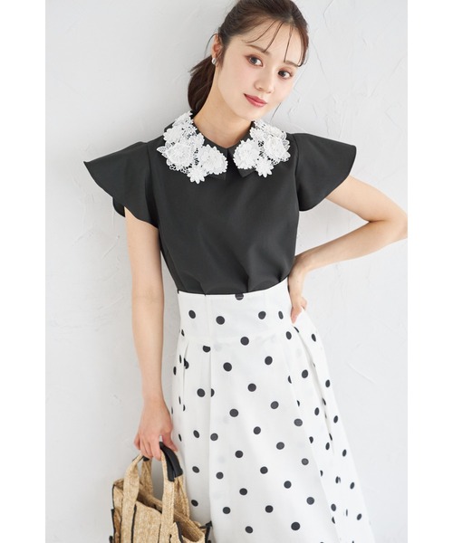 tocco closet スカート バックレースアップコインドットタック