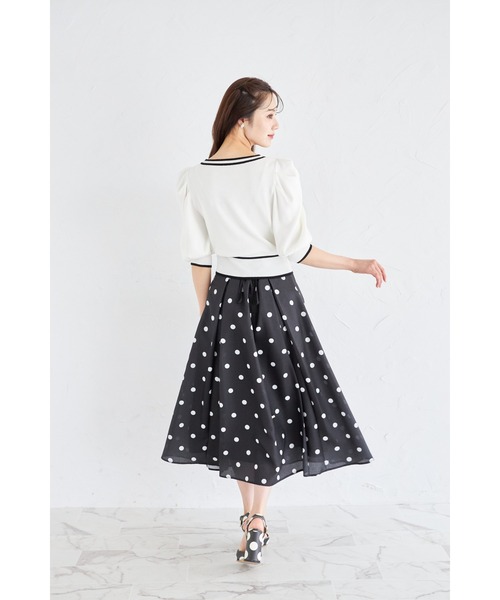 tocco closet スカート バックレースアップコインドットタック