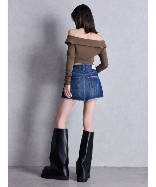 GYDA（ジェイダ） tシャツ フロントZIPクロスチョーカーショート