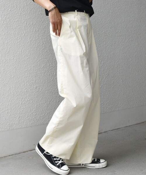 SHIPS any チノパン any:「洗濯機可能」MERROW ワイド 1タック