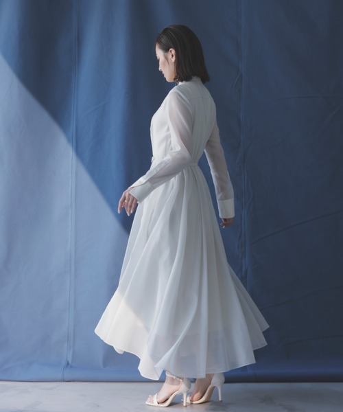 anuans（アニュアンス） 長袖ワンピース SMALL ホワイト系その他