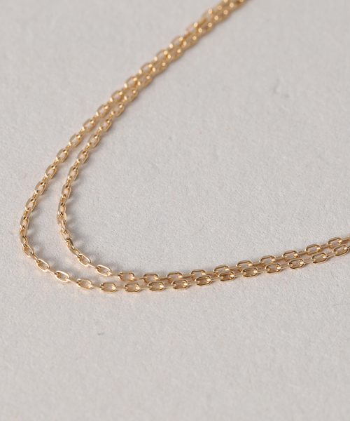 Lilas ネックレス 「WEB限定」デュアルチェーンダイヤネックレス K10