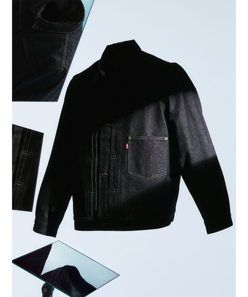 LEVI'S PREMIUM ブラックデニムジャケット M Levi's Premium リラックスフィット トラッカー ジャケット スペ