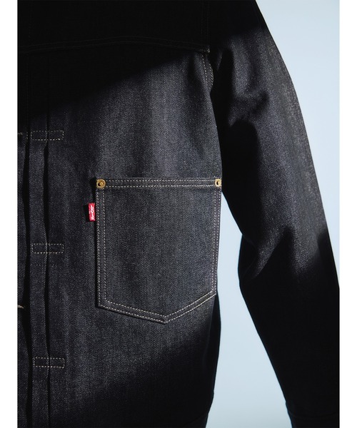 LEVI'S PREMIUM ブラックデニムジャケット M Levi's Premium リラックスフィット トラッカー ジャケット スペ